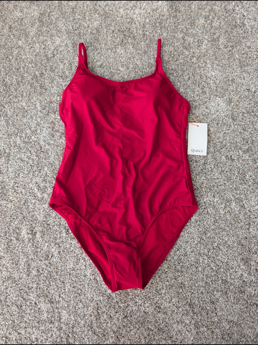 Quince Italian Scoop Neck One-piece Swimsuit Red NWT Medium